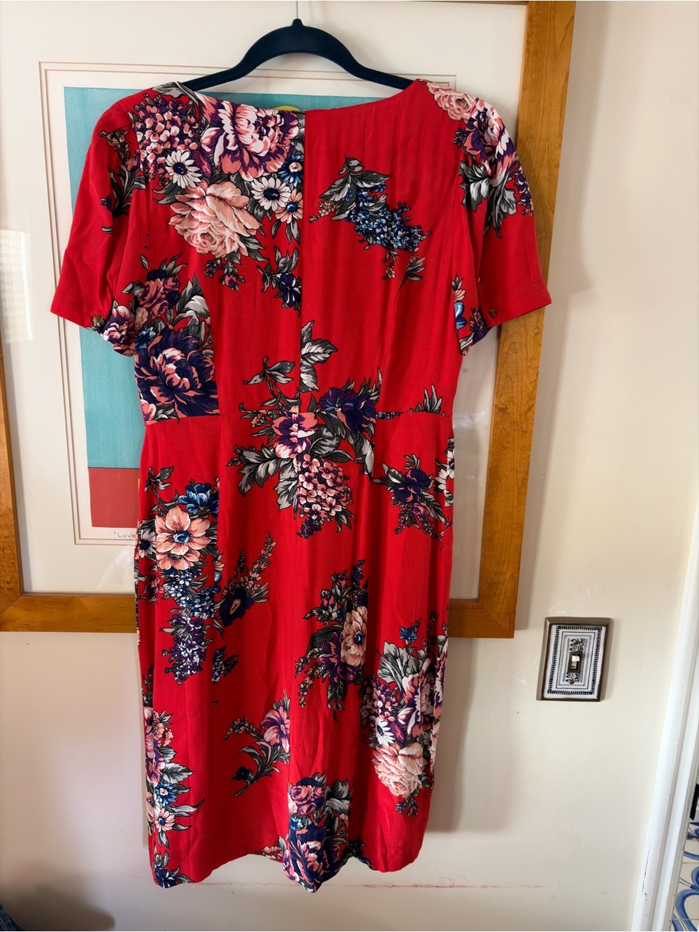 Maeve by Anthropologie Red Floral Button-Front Women’s Midi Dress Size 8 - Picture 3 of 9